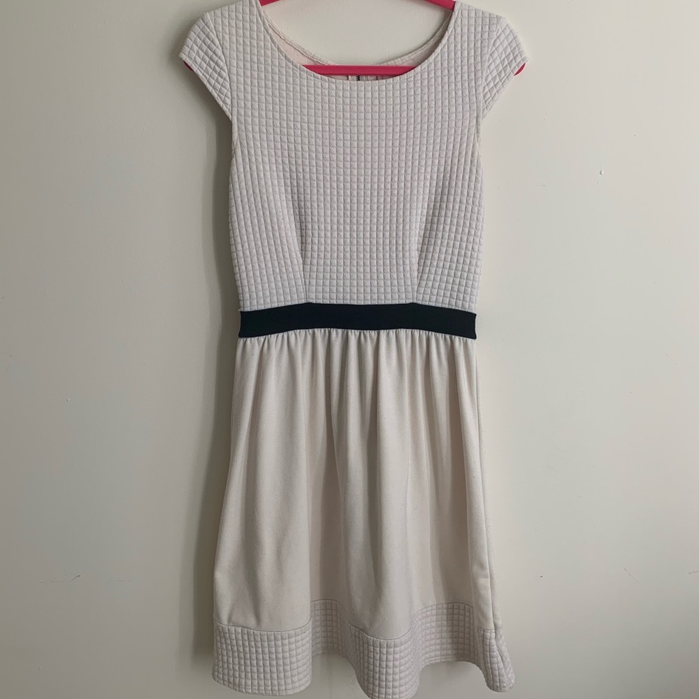 Cream Fit n Flare dress